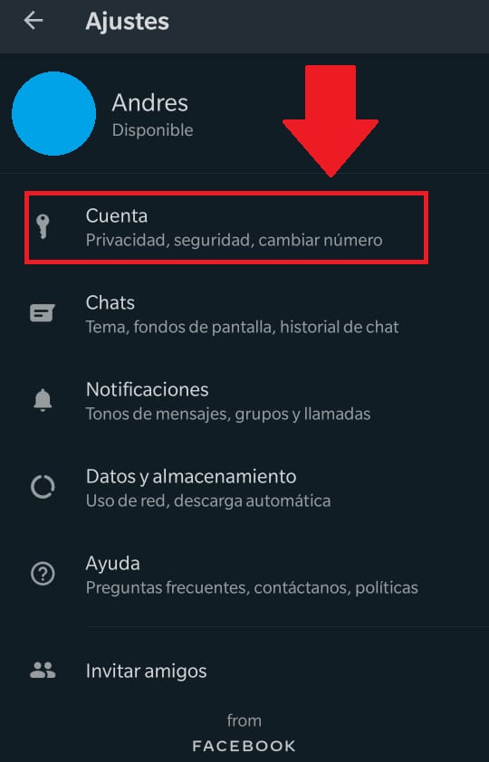 administrar cuenta whatsapp