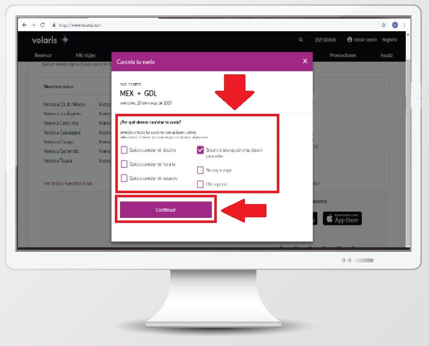 cancelacion vuelo volaris online