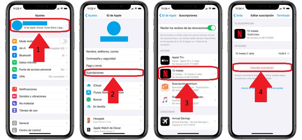 como cancelar suscripcion apple